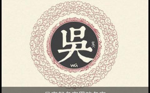 吴字起名字男孩名字