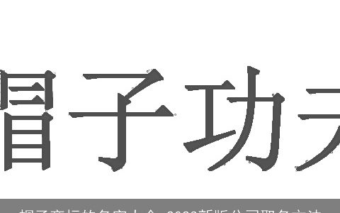 帽子商标的名字大全 2024新版公司取名方法