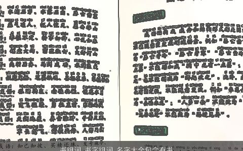 书组词 书字组词 名字大全包含有书的词语成语 新颖有涵养的成语名字筛选