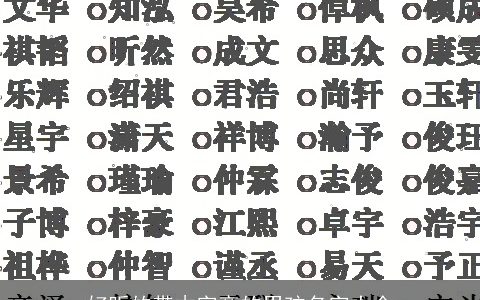 好听的带木字旁的男孩名字大全