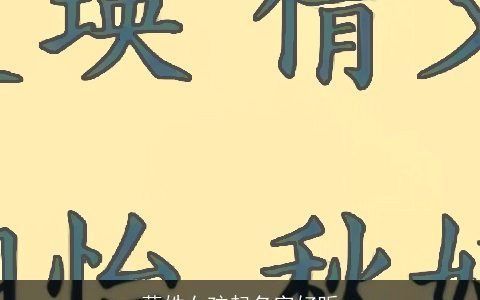 薛姓女孩起名字好听