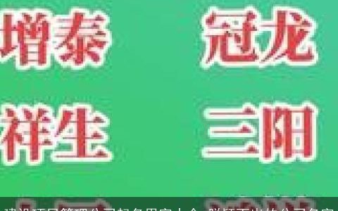 建设项目管理公司起名用字大全 脱颖而出的公司名字