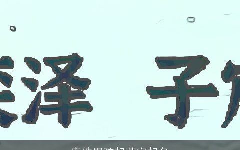 庞姓男孩起茂字起名