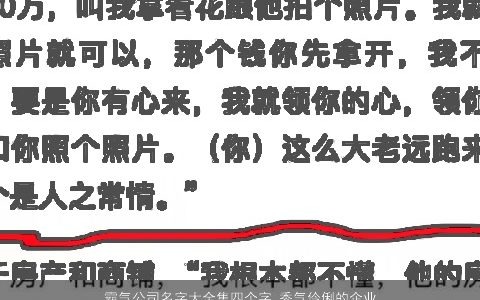 霸气公司名字大全集四个字 秀气伶俐的企业好名 2024温柔文静霸气的公司名字最新