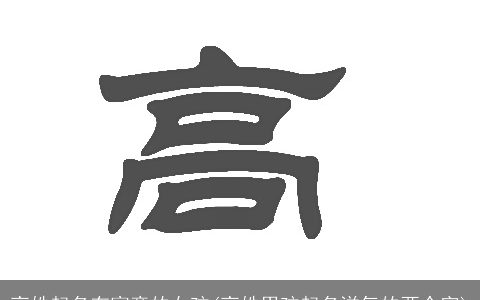 高姓起名有寓意的女孩(高姓男孩起名洋气的两个字)