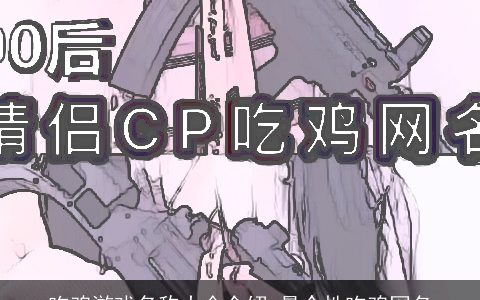 吃鸡游戏名称大全介绍 最个性吃鸡网名