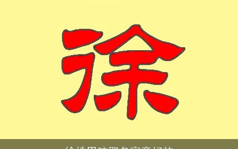 徐姓男孩取名寓意好的