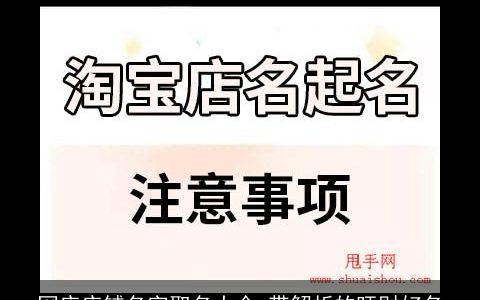 网店店铺名字取名大全 带解析的旺财好名