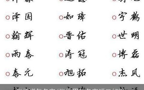 张姓洋气名字(张姓男孩名字顺口好听)