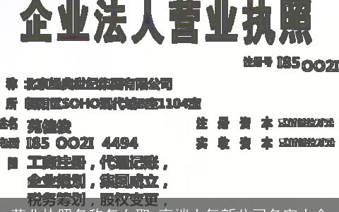 营业执照名称怎么取 高端大气新公司名字大全