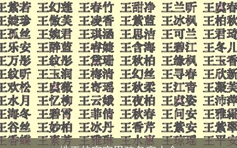 姓王的宝宝男孩名字大全