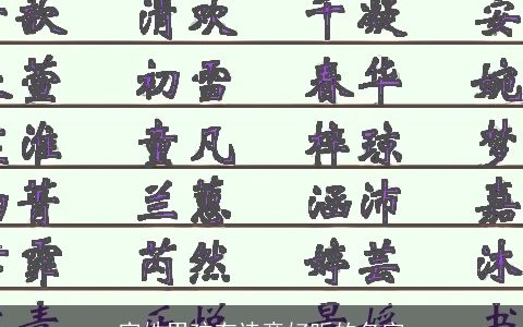 宫姓男孩有诗意好听的名字