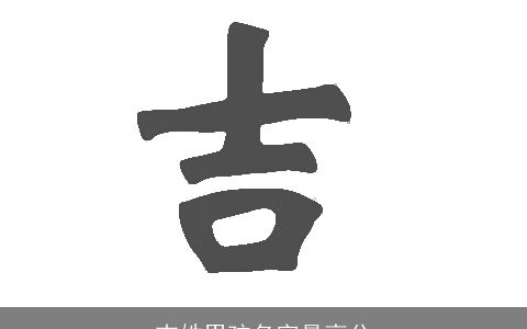 吉姓男孩名字最高分