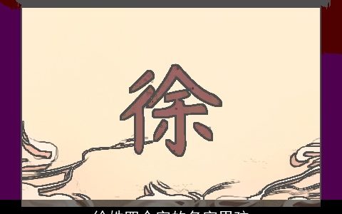 徐姓四个字的名字男孩