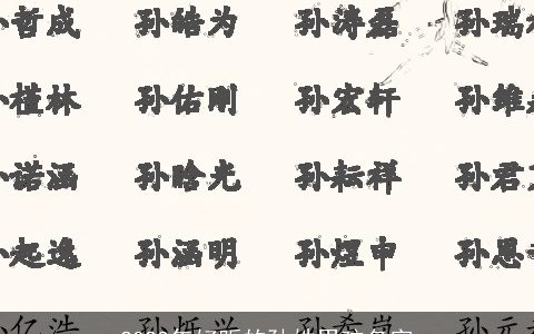 2023年好听的孙姓男孩名字