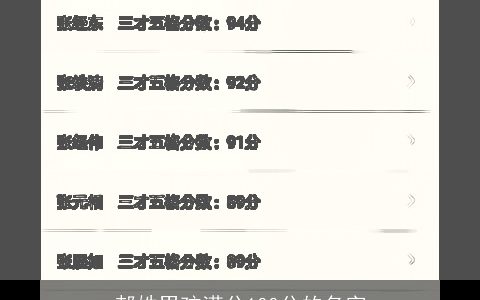 郝姓男孩满分100分的名字