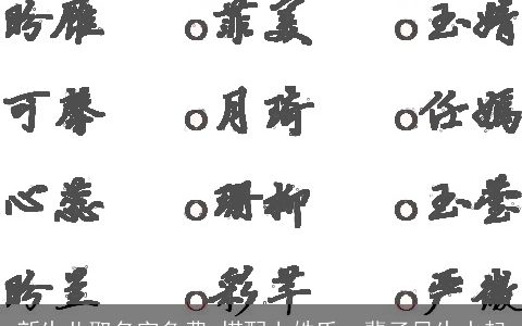 新生儿取名字免费 搭配上姓氏一辈子风生水起