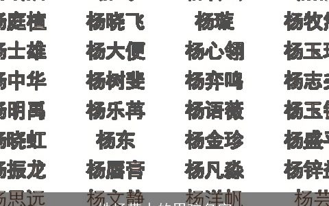 姓杨带水的男孩名字
