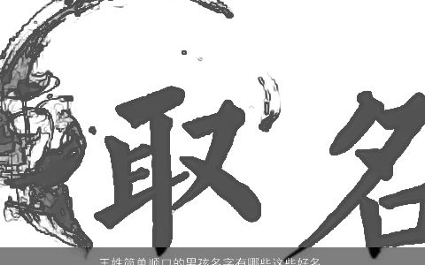 王姓简单顺口的男孩名字有哪些这些好名字大全怎可不懂 简单顺口的王姓男孩名字