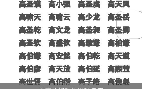 姓高的好听的男孩名字