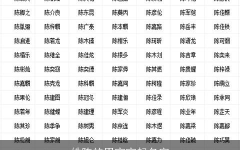 姓陈的男宝宝起名字