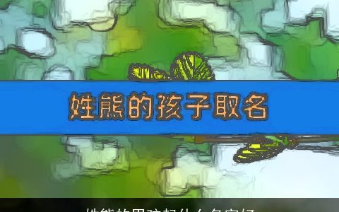 姓熊的男孩起什么名字好