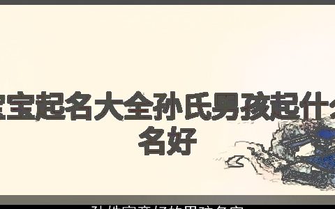 孙姓寓意好的男孩名字