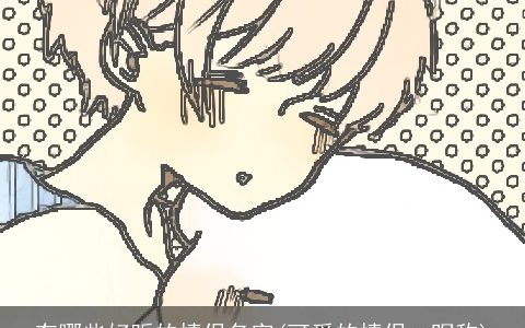 有哪些好听的情侣名字(可爱的情侣cp昵称)