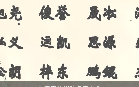 姓宗字的男孩名字大全