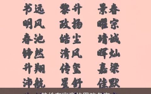 赖姓有寓意的男孩名字