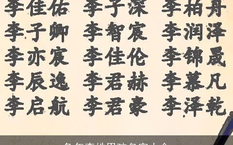 兔年李姓男孩名字大全