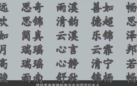 楚辞里有寓意的单字名字国学起名大全 温柔文静寓意的楚辞国学名字筛选