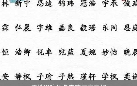 唐姓男孩的名字响亮寓意好