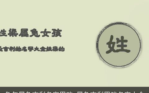 兔年属兔吉利名字男孩 属兔吉利男孩名字大全