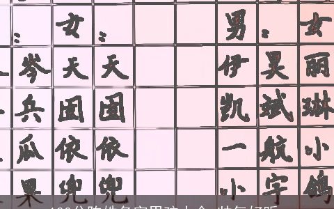 100分陈姓名字男孩大全 帅气好听_