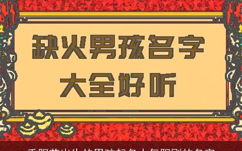 重阳节出生的男孩起名大气阳刚的名字