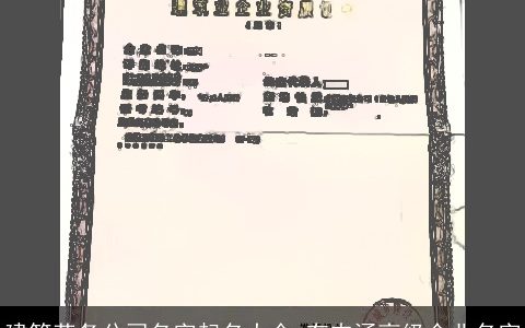 建筑劳务公司名字起名大全 有内涵高级企业名字