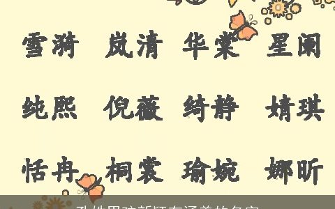 孔姓男孩新颖有涵养的名字