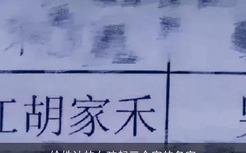 给姓计的女孩起三个字的名字