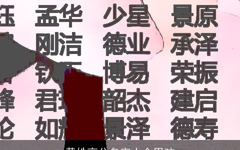 黄姓高分名字大全男孩