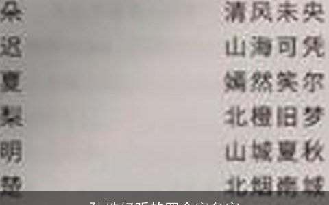 孙姓好听的四个字名字