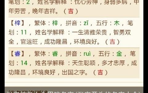 张字姓名大全男孩名字(张字开头的名字大全)
