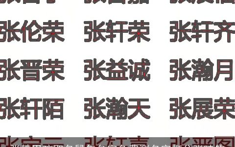 张姓男孩取名鼠年名字免费测名字打分张映钧