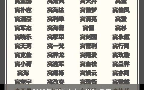 2023年好听的古姓男孩名字