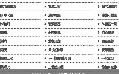 2023最新的好听的网名1