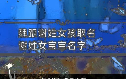 谢姓男孩取名推荐