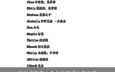 2024最新英文名女生高端大气分享