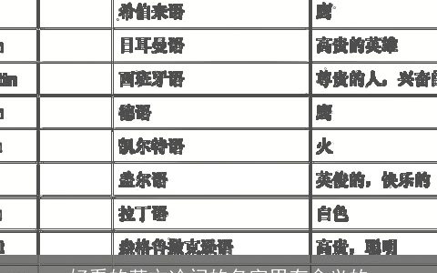 好看的英文冷门的名字男有含义的