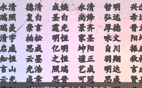 2023男孩名字大全 取名免费