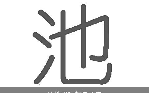 池姓男孩起名两字